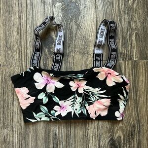 Pink Victoria Secret Black Floral Bralette